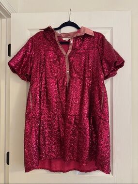 peach love sequin dress Sequin Football Dress SNAP-Something New And Pretty